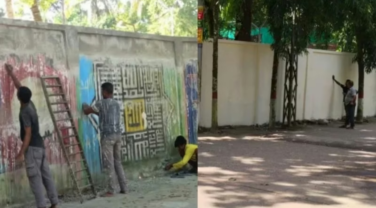মুছে ফেলা হলো ‘জুলাই গণঅভ্যুত্থানের গ্রাফিতি’